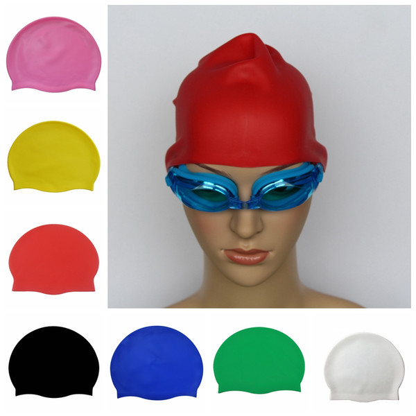 Durable Flexible Swimming Cap Silicone Hats Swim Cap Bathing Hat Unisex For Child and Adults DDA373