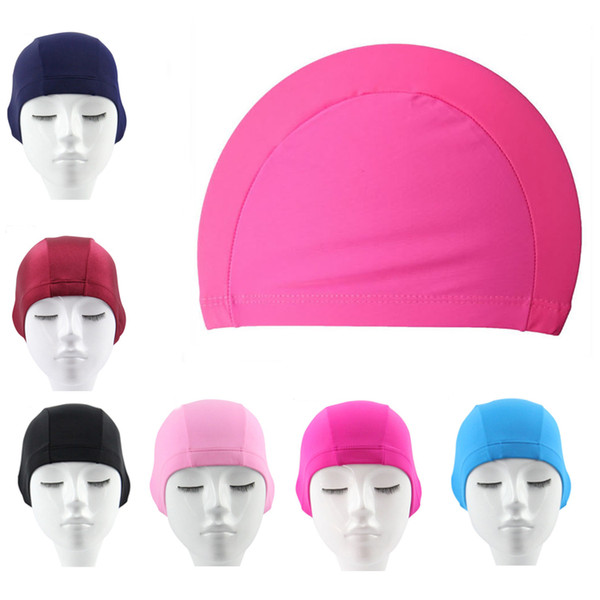 200pcs Stretch fabric color Nylon quality comfort adult Swim Cap Flexible Durable Elasticity Portable Swimming Hat For Men Women