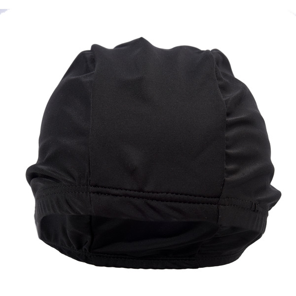 Children Black Pure Color Fiber Elastic Swimming Swim Cap Hat