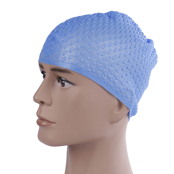 2019 Silicone Protect Ears Long Hair Sports Swim Pool Hat Waterproof Swimming Caps Swimming Cap Free size for Men & Women Adults