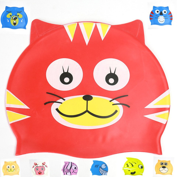 Baby Swimwear Boys Girls Swimsuits Hats Kids Clothes Swimming Caps Silica Gel Children Cute Cartoon Fish Swim Shower Bath Cap
