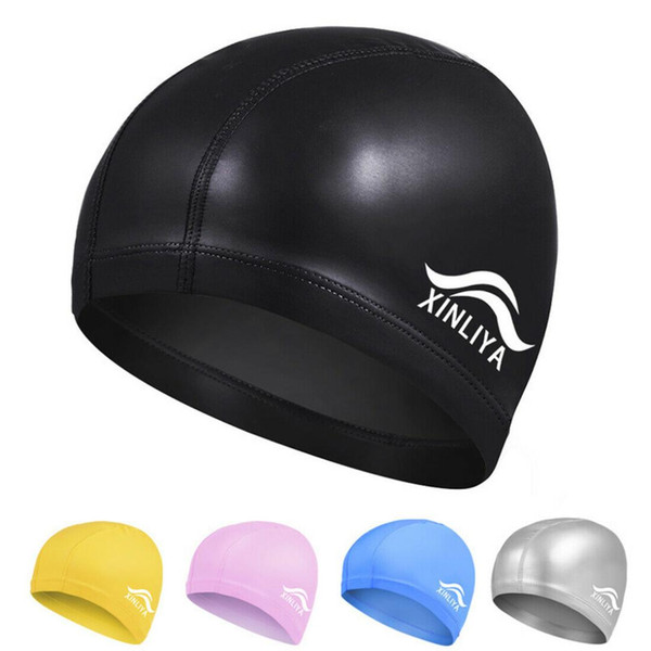 Fashion Waterproof Silicone Swim Cap Hat for Men Women Long Hair Ear Protection Swimming Caps