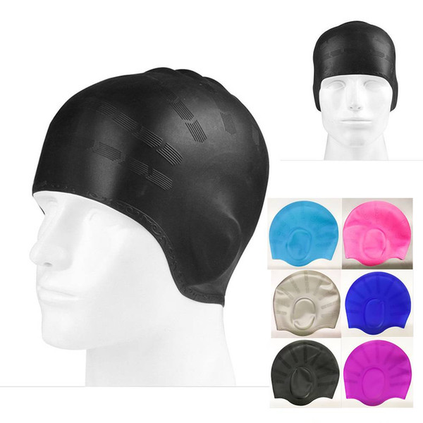 New Unisex Adult Silicone Swimming Cap Waterproof Swim Long Hair Cap Hat Adult Silicone Swimming Cap