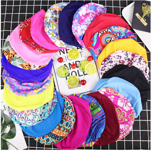 2018 New High-quality Multi Colour Man and Women Swimming Caps Protect Ears Comfortable Swim Pool Shower Cap Wholesale