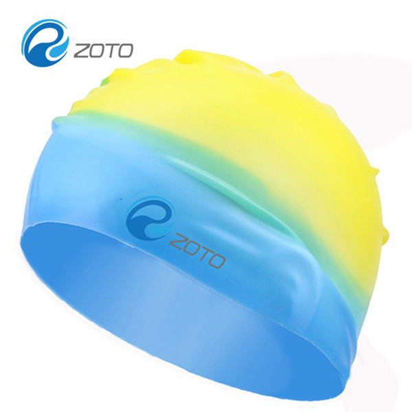 Goggles Fight Color Non Slip Swimming Cap Soft Silicone Adult Bathing Cap Outdoor Swim Supplies Colorful 3 8zc
