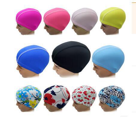 Ears Long Hair Sports Siwm Pool Swimming Cap Hat Free Size Fabric Adults Men Women Sporty Ultrathin Adult Bathing Caps
