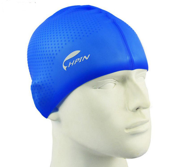 Wholesale pure color high elastic silicone swimming caps comfortable unisex ear protection swimming cap free shipping