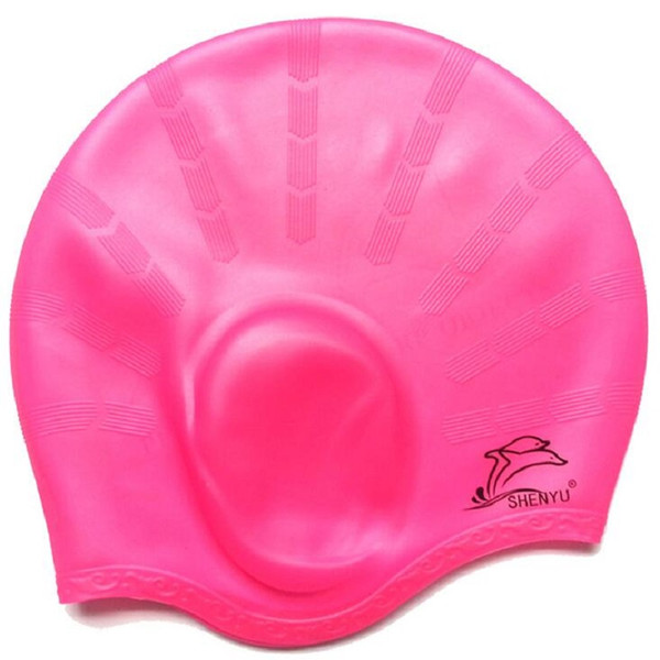 Wholesale Swimming Caps Silicone Long Hair Girls Waterproof Swimming Cap Swim Hat For Men And Women With Ear Cover Free Shipping