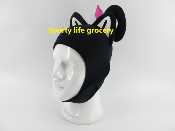New 3MM cute Cartoon cat diving hap unisex professional winter cold-proof wetsuit head cover Snorkeling cap