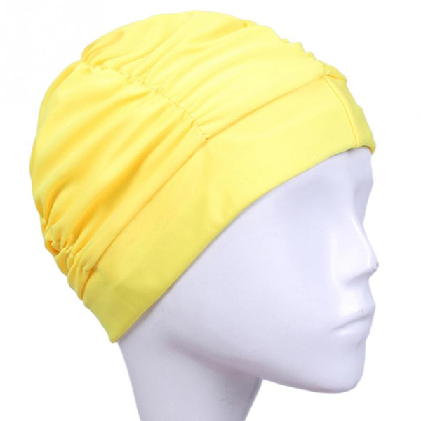 1 Pc Drape Stretch Seaside Fold Swim hat Lady Womens Girls Long Hair Swim Cap Stretch Hat Drape Bathing Swimming Cap