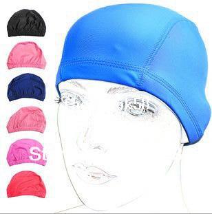 High-grade lycra swimming cloth bathing cap high-grade paper backing board packaging pure color caps swimming caps 734007