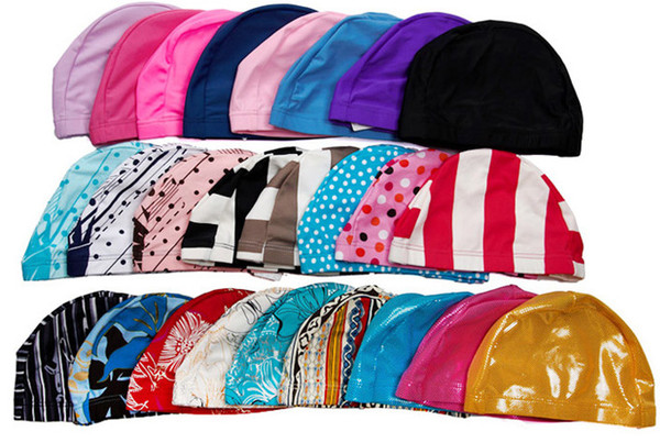 Wholesale Mixed colors Ladies Womens Swimming Hat Swim Bathing Turban woman Shower Swimming Caps High quality