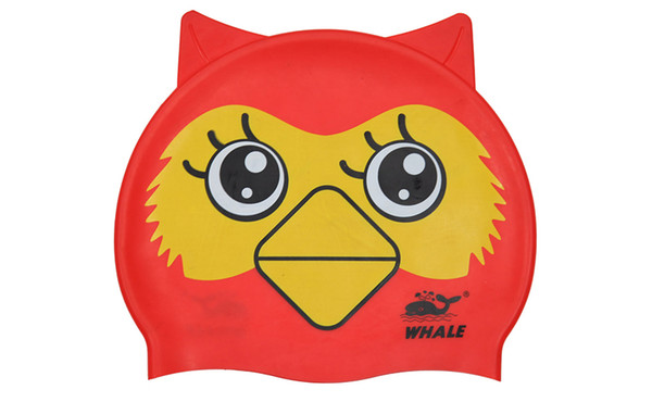 Hot Lovely Cartoon Children's Swimming Cap Waterproof Protect Ear Fish Shape Silicone Swimming Caps 8 Colors