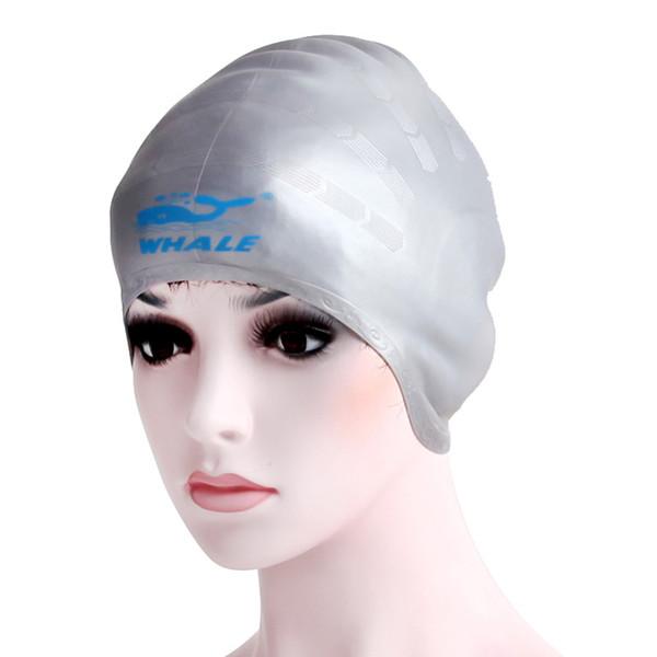 Wholesale- silicone swimming cap swimming hat with Ear guard for long hair ,adult