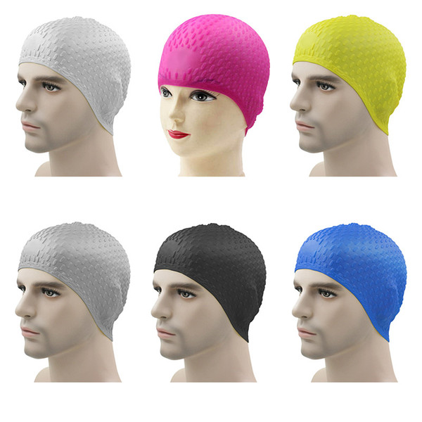 Unisex Elastic Silicone Waterproof Swimming Caps for Head circumference 40-65cm Protect Ears Long Hair Sports Swim Pool Hat 1pc