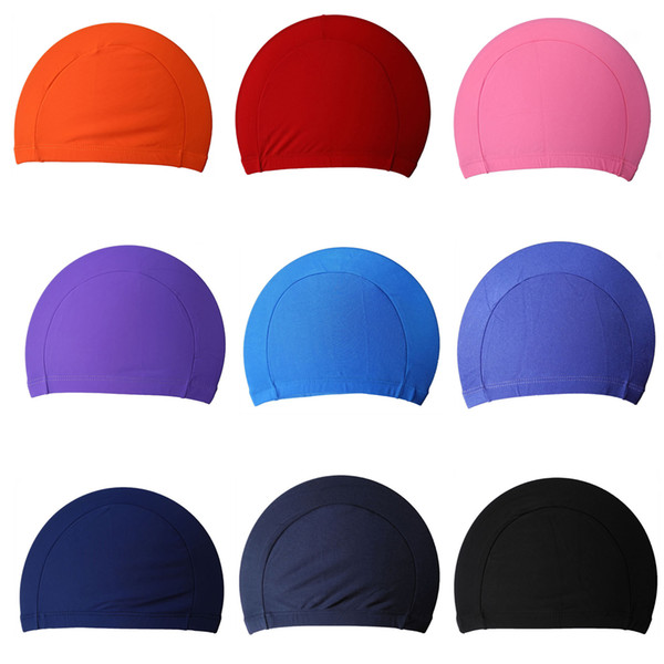 Free Size Fabric Protect Ears Long Hair Sports Siwm Pool Swimming Cap Hat Sporty Ultrathin Bathing Caps For Adults Men Women