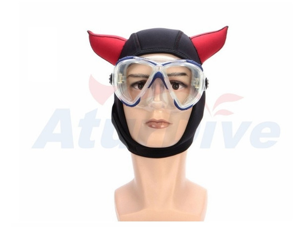 Hot sell high quality 4mm diving cap women's warm sperfishing swimming hood cap cool cartoon demons diving cap