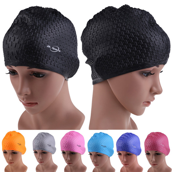 2018 Silicon Waterproof Swimming Caps Protect Ears Long Hair Sports Swim Pool Hat Swimming Cap Free Size for Men & Women Adults