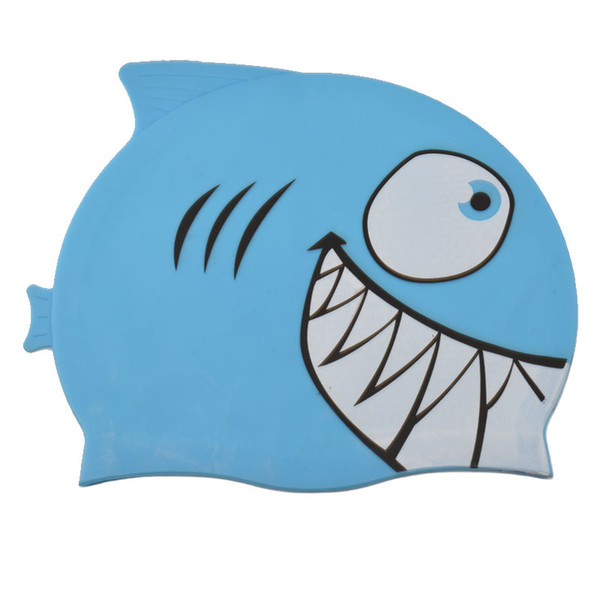 Silicone Shark Swimming Cap Children Cartoon Cute Swim Caps Waterproof Non-slip kids Fish Shape Swimming Caps