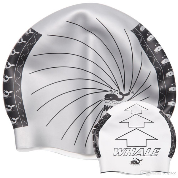 Wholesale- WHALE Brand Free shipping bone swimming cap silicone swim cap swimming caps for men women CAP800