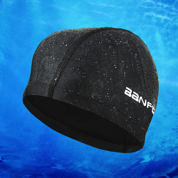 2017 High Quality Sharkskin Ear Protection Swimming Cap Adult Men Women Waterproof Black Swimming Hat Fast Shipping