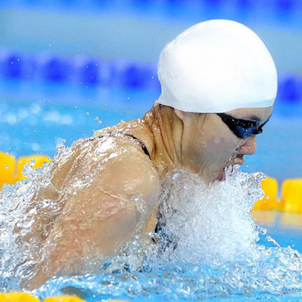Wholesale- Unisex Adult White Latex Flexibility Swimming Pool Caps for Women Men Silicone Swim Hats Wears Bathing Cap Protect Ears Hair