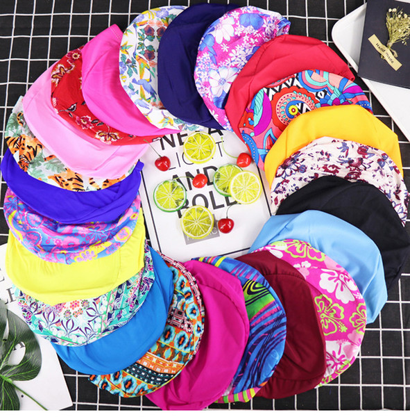 Nylon Kids Girls Boys Swimming Caps Beanies Solid&Rainbow Colors Women Men Swimming Hats for Ear Protection