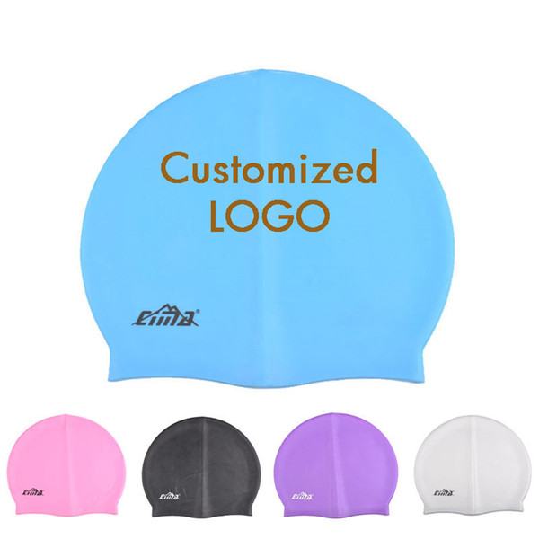 Adult silicone swimming cap flat cap Men and women spa swimming waterproof durable high elasticity Customizable LOGO