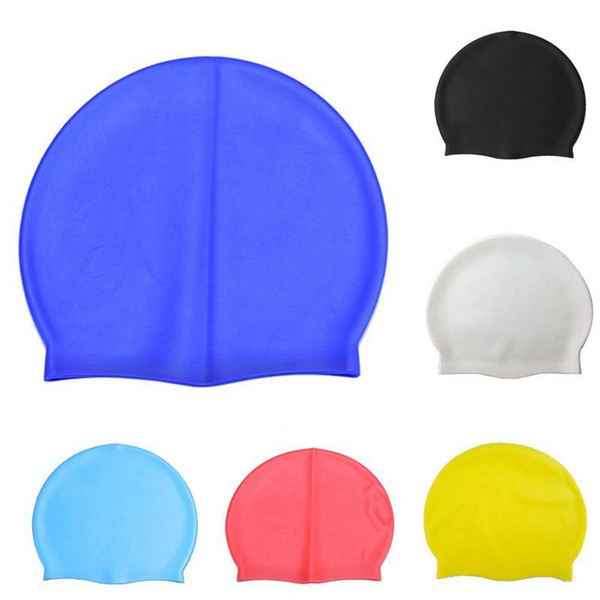 Silicone Rubber Children Swimming Cap Adult Men Women Waterproof Swim Caps Hat Swimming Accessories Swim Caps Men Women Swiming