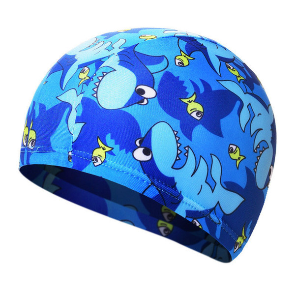 Swimming Caps Elastic Lovely Cartoon Fabric Cute Animal Pattern Printed Protect Ears Hat Women Kids Boys Girls Swim Pool Cap 0.2