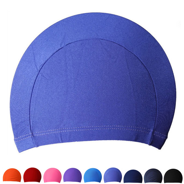 Free Size Polyester Protect Ears Long Hair Sports Siwm Pool Swimming Cap Hat Adult Men Women Sporty Ultrathin Adult Bathing Caps