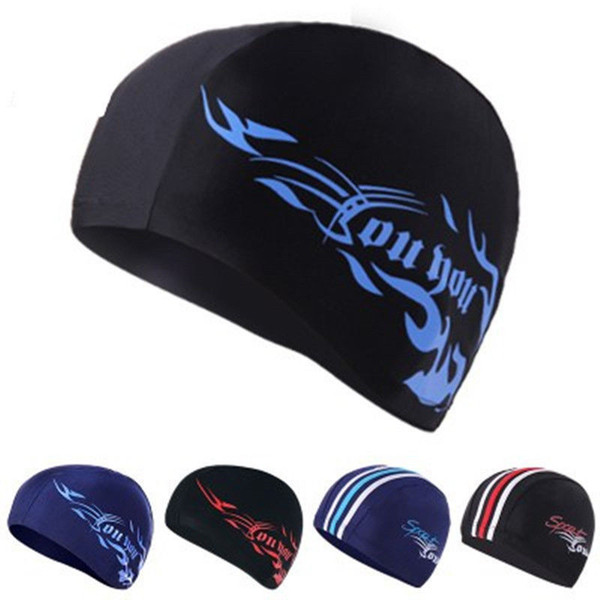 2019 New Adult Swimming Cap Elastic Waterproof Nylon Spandex Fabric Swim Pool Hat For Unisex Men Women Kids Bathing Hat