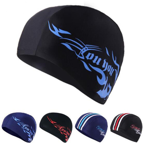 2019 Elastic Waterproof Pu Fabric Protect Ears Long Hair Sports Swim Pool Hat Swimming Cap Free Size For Men & Women Adults