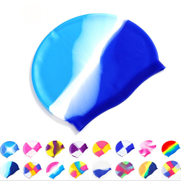 12 Colors Swimming Cap Adult Men Hat Women Swimwear Silicone Rubber For The Pool Swim Caps Men's Hats Children P20