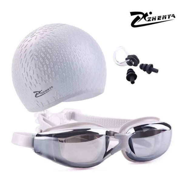 Swimming Cap Men And Women Swimming Goggles Myopia Silicon Natacion Waterproof Piscina Diving Earplug Set Arena Glasses Swim Hat