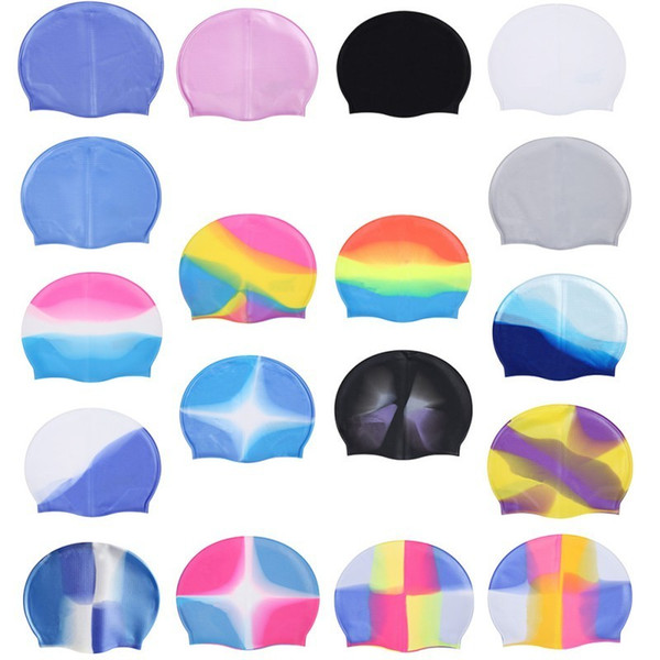 2019 Hot Multi-color Adult Silicone Swimming Cap Particles Anti-static Hair Protect Hair Sports Swim Pool Stretchable Hats New