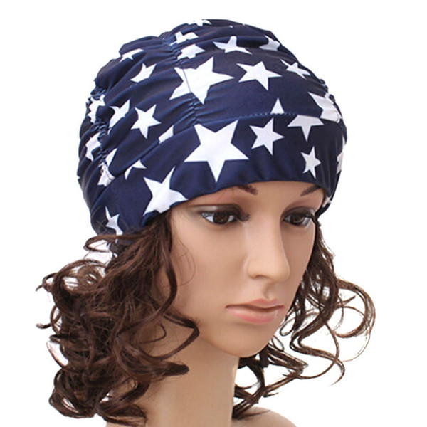 New Ladies Swim Cap Girl Long Hair Swim Cap Elastic Draping Swim Cap