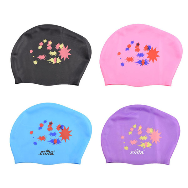 Women Swimming Cap For Long Hair Rubber Silicone Waterproof Petal Swim Pool Caps Professional Diving Equipment Swimming Hat