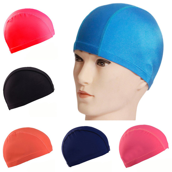Free Size Fabric Protect Ears Long Hair Sports Swimming Cap Hat Women Sporty Ultrathin Adult Bathing Caps