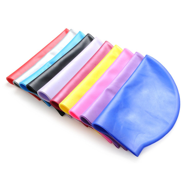 Elastic Swimming Hat Protect Ears Long Hair Water Sports Inflatable Swim Pool Hats Swimming Cap Caps For Men & Women Adults
