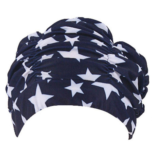 Swimming Hat Unisex Girls Long Hair Bathing Cap Print Swimming Cap Stretch Drape Sports Swim Pool Hat Swimming Cap Free Size #bb