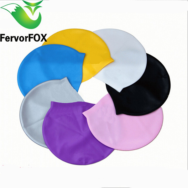 1 Piece Solid Swimming Cap 100% Silicone Swimming Hats Water-proof Adult Caps Men Women Children