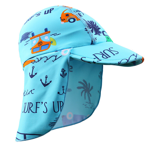 Summer Cartoon Baby Kids Swimming Cap Sun Protection Beach Sun Hats Waterproof For Boys Girls Children Outdoor Hat