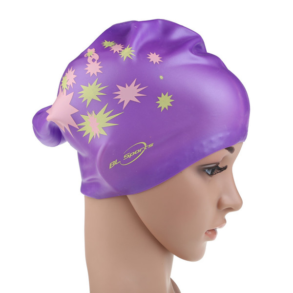 2019 High Stretch Swimming Caps Men Women Swimming Hat Particle Pool Wear Protect Ears Durability Unisex Bathing Cap 2 Colors