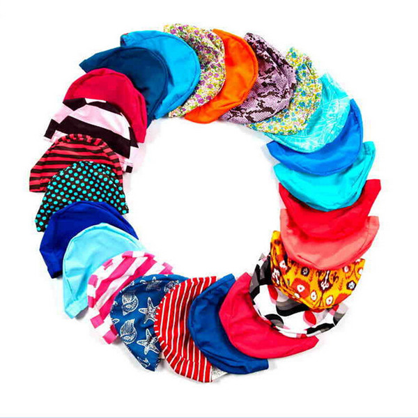 1pc Colorful Waterproof Polyester Protect Ears Long Hair Sports For Men Swim Pool Swimming Cap Hatwomen Adults Swim Caps