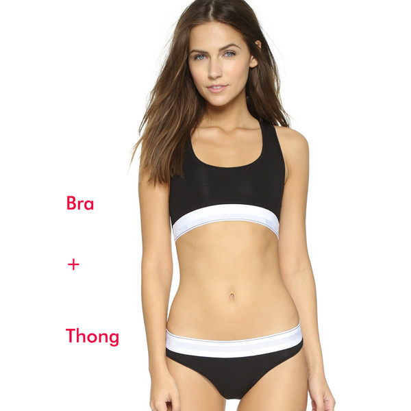 Women's 100% Cotton Underwear Bras Sets Sexy Underpants Summer Swimwear Tops Pants Underpants Briefs Brand Luxury Bikini Multi-colors