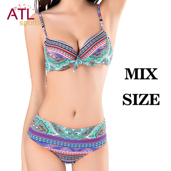 2019 Bowknot Sexy Bikinis Women Push Up Swimsuit Female Padded Miao Summer Plus Size Swimwear Bathing Suit Bathers Mayo Biquine