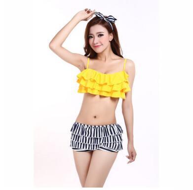 Sexy Print Stripes Ladies' Split Swimsuit Skirt Style Hot Spring Lovely Bohemia Wind New Lady's Split Skirt Hot Springs