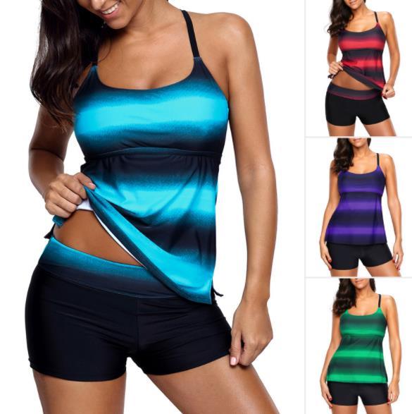 Swimsuit Woman Hot Sale Women Plus Size Gradient Tankini Bikini Swimwear Swimsuit Bathing Suit Swimwear Beachwear swimming suit