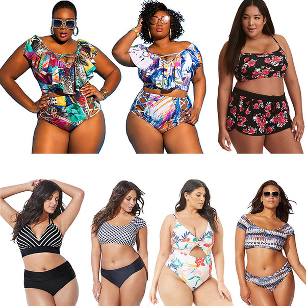 Plus size Swimsuits for Women Bikini 2019 two-piece High Waist swimwear Bikini Set one-piece Bathing Suit Beachwear swimsuit XL-4XL